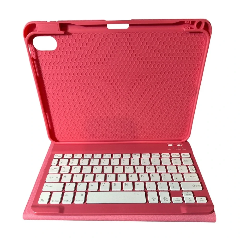 Hamile Wireless Keyboard Case for iPad Gen 10 & 11 Pink Bluetooth Magnetic Cover